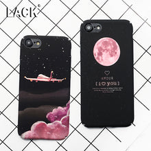 LACK Fashion Space Moons Cartoon Case For iphone 7 Case Cute Candy Airplane Frosted Hard Cover Phone Cases For iphone7 6 6S Plus