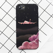 LACK Fashion Space Moons Cartoon Case For iphone 7 Case Cute Candy Airplane Frosted Hard Cover Phone Cases For iphone7 6 6S Plus