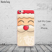 Merry Christmas Soft Santa Claus Design Cases For Iphone 7 7Plus 6 6S 5 5S SE Transparent Clear TPU Phone Cover Coque Fundas
