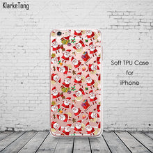 Merry Christmas Soft Santa Claus Design Cases For Iphone 7 7Plus 6 6S 5 5S SE Transparent Clear TPU Phone Cover Coque Fundas