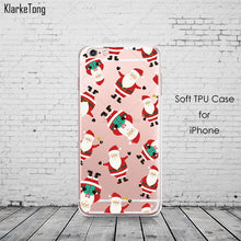 Merry Christmas Soft Santa Claus Design Cases For Iphone 7 7Plus 6 6S 5 5S SE Transparent Clear TPU Phone Cover Coque Fundas