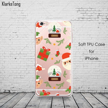 Merry Christmas Soft Santa Claus Design Cases For Iphone 7 7Plus 6 6S 5 5S SE Transparent Clear TPU Phone Cover Coque Fundas