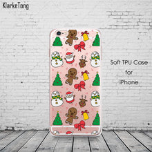 Merry Christmas Soft Santa Claus Design Cases For Iphone 7 7Plus 6 6S 5 5S SE Transparent Clear TPU Phone Cover Coque Fundas