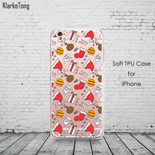 Merry Christmas Soft Santa Claus Design Cases For Iphone 7 7Plus 6 6S 5 5S SE Transparent Clear TPU Phone Cover Coque Fundas