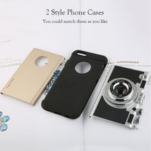 Korean Style Retro Camera Phone Cases For iphone 7 6 6s 5 5s SE Case Fashion Soft Silicone Rubber Back Cover Shell With Lanyard