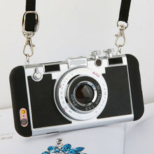 Korean Style Retro Camera Phone Cases For iphone 7 6 6s 5 5s SE Case Fashion Soft Silicone Rubber Back Cover Shell With Lanyard