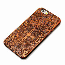 6 s Retro Nature Embossed Wood Phone Cases For iPhone 5 5s SE 6 6s Plus Funda Novel Carving Wooden Case PC Cover Hard Shell Capa
