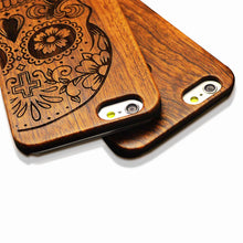 6 s Retro Nature Embossed Wood Phone Cases For iPhone 5 5s SE 6 6s Plus Funda Novel Carving Wooden Case PC Cover Hard Shell Capa