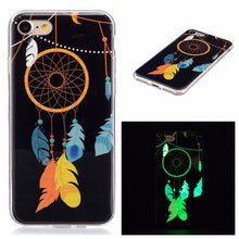 Fashion Luminous Case For iphone 7 7 Plus Funda Cute Embossed Cartoon Pattern Clear Ultra Thin Soft TPU Skin Cover Shell Case