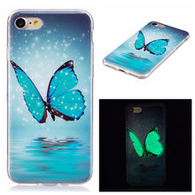 Fashion Luminous Case For iphone 7 7 Plus Funda Cute Embossed Cartoon Pattern Clear Ultra Thin Soft TPU Skin Cover Shell Case