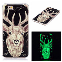 Fashion Luminous Case For iphone 7 7 Plus Funda Cute Embossed Cartoon Pattern Clear Ultra Thin Soft TPU Skin Cover Shell Case