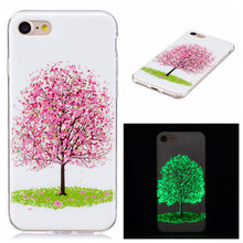 Fashion Luminous Case For iphone 7 7 Plus Funda Cute Embossed Cartoon Pattern Clear Ultra Thin Soft TPU Skin Cover Shell Case