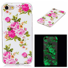 Fashion Luminous Case For iphone 7 7 Plus Funda Cute Embossed Cartoon Pattern Clear Ultra Thin Soft TPU Skin Cover Shell Case