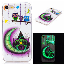 Fashion Luminous Case For iphone 7 7 Plus Funda Cute Embossed Cartoon Pattern Clear Ultra Thin Soft TPU Skin Cover Shell Case