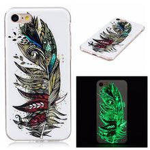 Fashion Luminous Case For iphone 7 7 Plus Funda Cute Embossed Cartoon Pattern Clear Ultra Thin Soft TPU Skin Cover Shell Case