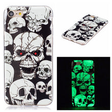 Fashion Luminous Case For iphone 7 7 Plus Funda Cute Embossed Cartoon Pattern Clear Ultra Thin Soft TPU Skin Cover Shell Case