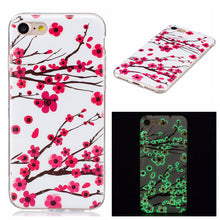 Fashion Luminous Case For iphone 7 7 Plus Funda Cute Embossed Cartoon Pattern Clear Ultra Thin Soft TPU Skin Cover Shell Case