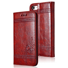 Leather Flip Phone Case For iPhone 7 Plus 6s Plus 5s 4s Samsung Galaxy S3 S4 S5 S6 S7 Edge S8 Plus Note 3 4 5 Card Phone Bags