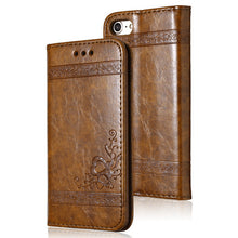 Leather Flip Phone Case For iPhone 7 Plus 6s Plus 5s 4s Samsung Galaxy S3 S4 S5 S6 S7 Edge S8 Plus Note 3 4 5 Card Phone Bags