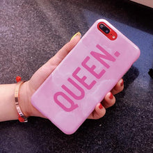 STROLLIFE Letters Queen & Boss Couples Phone Cases For iphone 7 Coque Glossy Marble Case Soft Silicon Cover For iphone 7Plus 6s