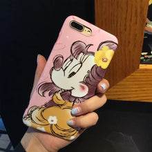 Luxury Cartoon Mickey Minnie Mouse Case For iPhone 6 6s Plus Cover Phone For iPhone 7 Plus Cases Daisy Duck Capa Fundas Soft TPU