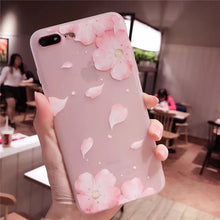 Cherry petals 3D Relief Silicone Case for iphone X 7 7Plus lace leaves TPU Case For iphone 6 6s 8 8plus 6splus back cover