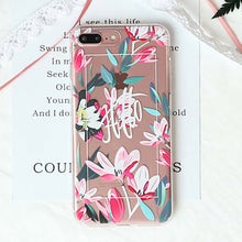 LACK Summer Palm Leaf Phone Case For iphone 7 Plus Case Clear Soft TPU Cover Cartoon Banana Leaves Cases For iphone 7 Case