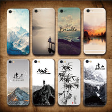 Landscape Scenery Case For Iphone 7 6 6S Plus Mountains Bamboo Sea Deer Cat Nature View Hard Back Case Cover For Iphone7 7plus