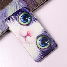 Cute Cartoon 3D Relief Animal Cat Eyes Phone Cases For iphone 7 6 6s Plus Case High Quality Durable Soft TPU Silicone Back Cover
