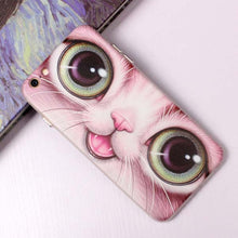 Cute Cartoon 3D Relief Animal Cat Eyes Phone Cases For iphone 7 6 6s Plus Case High Quality Durable Soft TPU Silicone Back Cover
