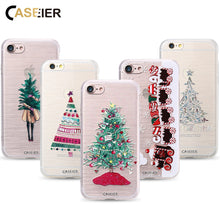 CASEIER Phone Case For iPhone 7 8 Plus Soft TPU Merry Christmas Cover For iPhone 7 8 Plus Relief Silicone Winter phone Case Capa