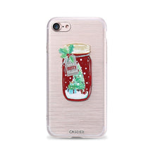 CASEIER Phone Case For iPhone 7 8 Plus Soft TPU Merry Christmas Cover For iPhone 7 8 Plus Relief Silicone Winter phone Case Capa