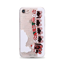 CASEIER Phone Case For iPhone 7 8 Plus Soft TPU Merry Christmas Cover For iPhone 7 8 Plus Relief Silicone Winter phone Case Capa
