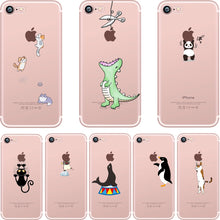 ciciber Phone Cases Cute Animals Spoof Crocodile Cat Panda Penguin Soft Silicon Case Cover for IPhone 7 6 6S 8 Plus 5S SE X Capa