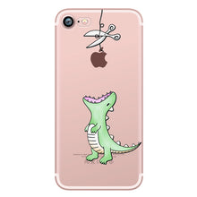 ciciber Phone Cases Cute Animals Spoof Crocodile Cat Panda Penguin Soft Silicon Case Cover for IPhone 7 6 6S 8 Plus 5S SE X Capa
