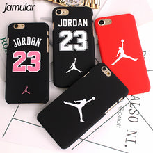 JAMULAR Slim NBA Matte Case For iPhone 7 6 6S Plus Hard Plastic Back Cover Jordan Case For iphone 8 7 Plus 6 6s Plus 5s SE Cover
