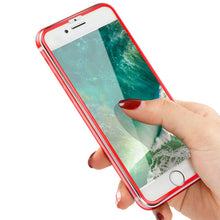 3D Aluminum alloy Tempered Glass Case Coque for iphone X 8 6 6s 7 Plus Full Film Fundas For 5 5s se 5C Case Red