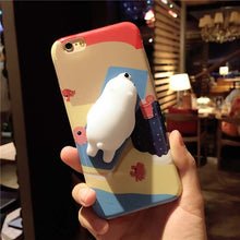 Phone Cases for iPhone 7 6 6S Plus Case 3D Cute Pressure Release Toy Shell Soft Pappy Squishy Seal Polar Bear Funda Animal Coque