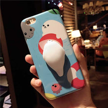 Phone Cases for iPhone 7 6 6S Plus Case 3D Cute Pressure Release Toy Shell Soft Pappy Squishy Seal Polar Bear Funda Animal Coque