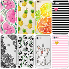 Silicon Case Cover for iPhone X 8 7 4 4S 5S 5C SE 6 6S Plus Phone cases Soft TPU Fundas Fruit Transparent