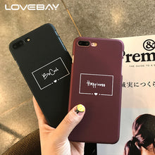 LOVEBAY Fashion Red Wine Letter Phone Case For iPhone 7 6 6s Plus Cute Funny Cartoon Letter Hard Pc Cases For iPhone 7Plus Cover