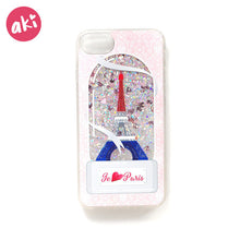 AKI Glitter Liquid Quicksand Phone Cases for iPhone 6 6s Plus Case Bling Unicorn Water Sequins Paris for iPhone 7 8 Plus X Case