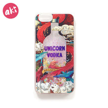 AKI Glitter Liquid Quicksand Phone Cases for iPhone 6 6s Plus Case Bling Unicorn Water Sequins Paris for iPhone 7 8 Plus X Case