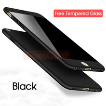 GoesCare 360 Degree Full Body Hard Cover Case For iPhone 7 8 Hybrid Shockproof Case For iPhone 6 6S Plus With 9H Tempered Glass