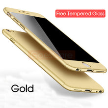 GoesCare 360 Degree Full Body Hard Cover Case For iPhone 7 8 Hybrid Shockproof Case For iPhone 6 6S Plus With 9H Tempered Glass
