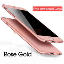 GoesCare 360 Degree Full Body Hard Cover Case For iPhone 7 8 Hybrid Shockproof Case For iPhone 6 6S Plus With 9H Tempered Glass