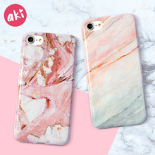 AKI Fashion Marble Phone Case for iPhone 6 6S Plus Case Classic Black White Pink Soft Cover for iPhone 7 8 Plus Cases Shell