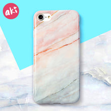 AKI Fashion Marble Phone Case for iPhone 6 6S Plus Case Classic Black White Pink Soft Cover for iPhone 7 8 Plus Cases Shell