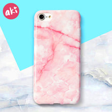 AKI Fashion Marble Phone Case for iPhone 6 6S Plus Case Classic Black White Pink Soft Cover for iPhone 7 8 Plus Cases Shell