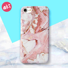 AKI Fashion Marble Phone Case for iPhone 6 6S Plus Case Classic Black White Pink Soft Cover for iPhone 7 8 Plus Cases Shell